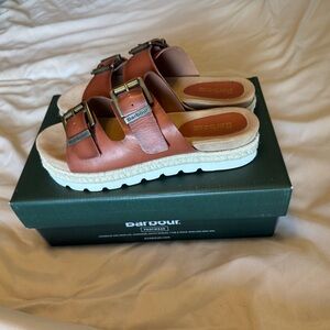 Barbour Lola Brown Leather Sandals